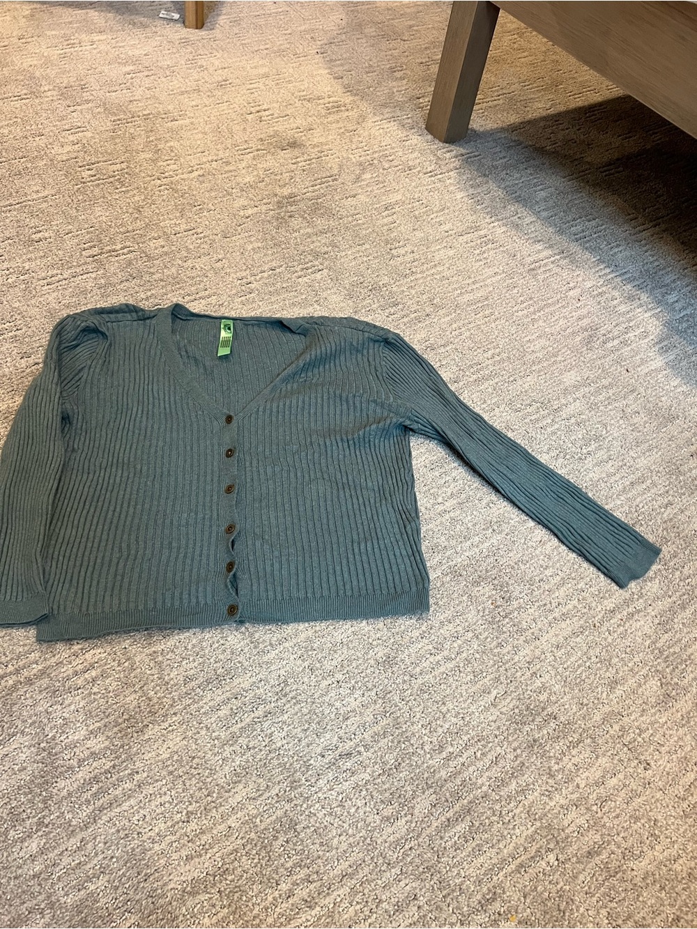 Honeydew Intimates Teal Ribbed V-Neck Button Cardigan